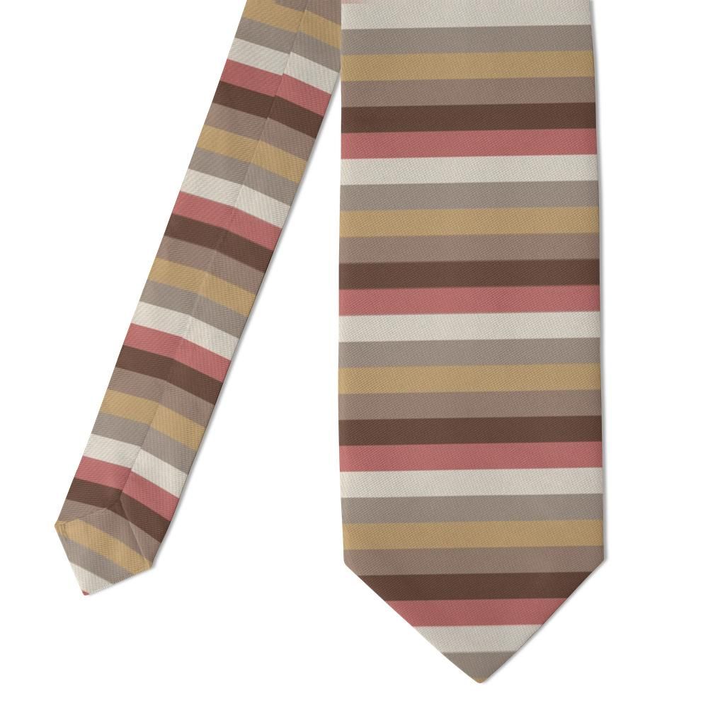 Ruyter - Rose & Mocha Horizontal Stripe Tie – Layered Horizon