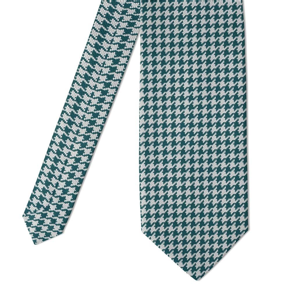 Montferrat - Teal & White Houndstooth Tie – Coastal Crisp