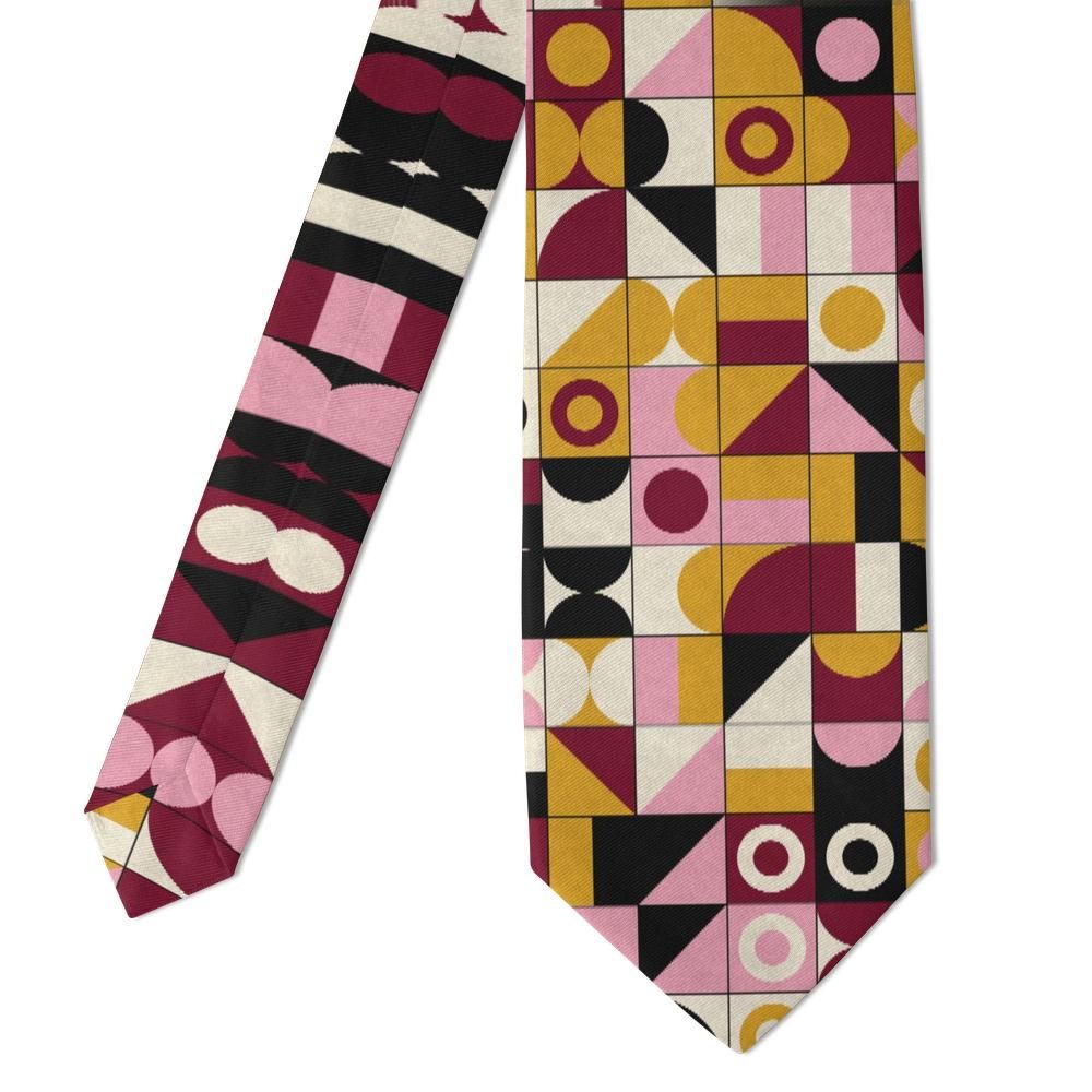 Dyre - Burgundy & Pink Bauhaus Tie – Gallery Night