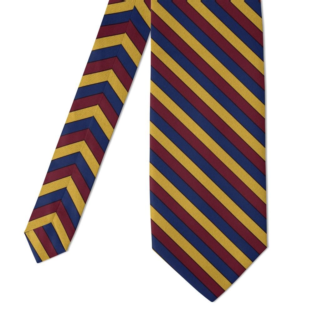 Mörner - Burgundy, Gold & Navy Tricolour Stripe Tie – Club Colours