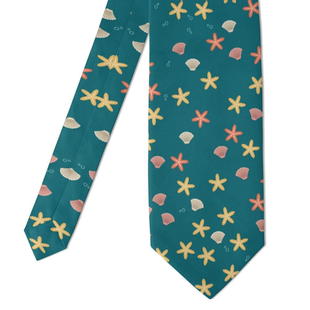 Ramel - Teal Starfish & Seashell Tie – Tide Pool