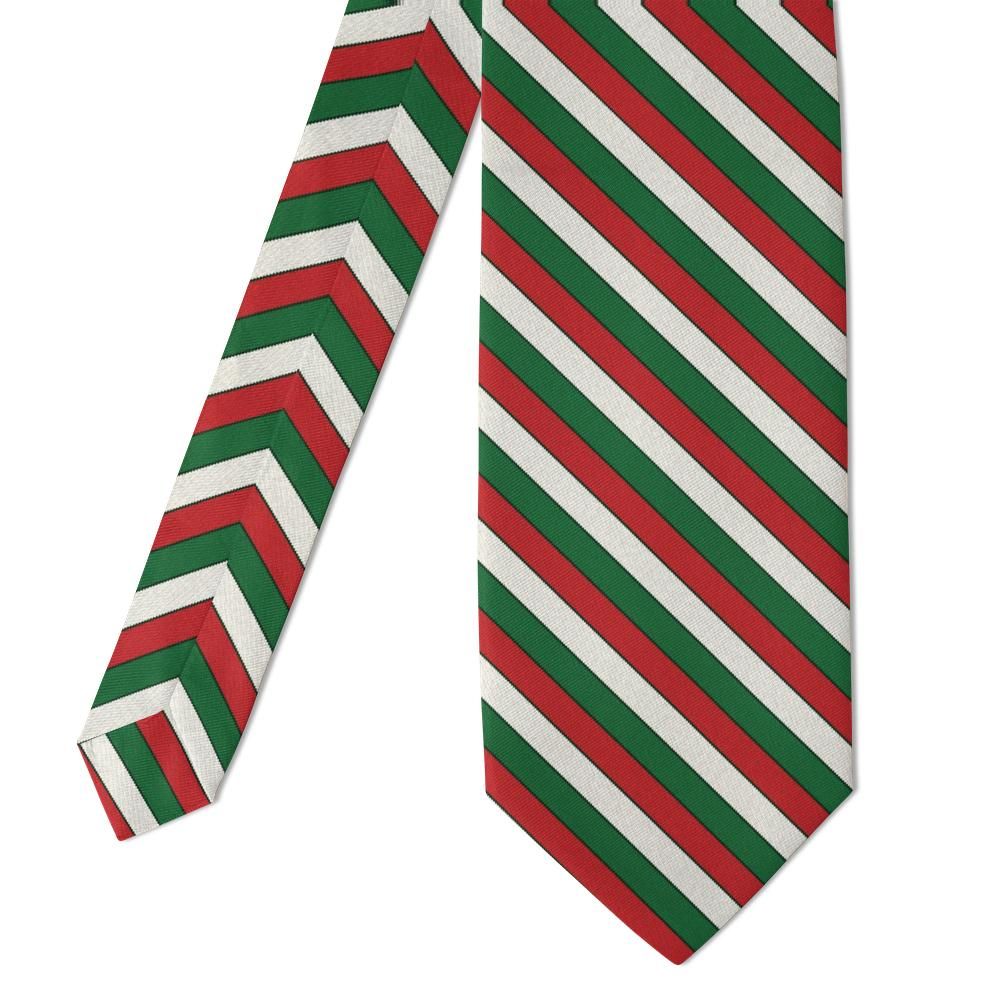 Mörner - Green, White & Red Tricolour Stripe Tie – Trattoria Night