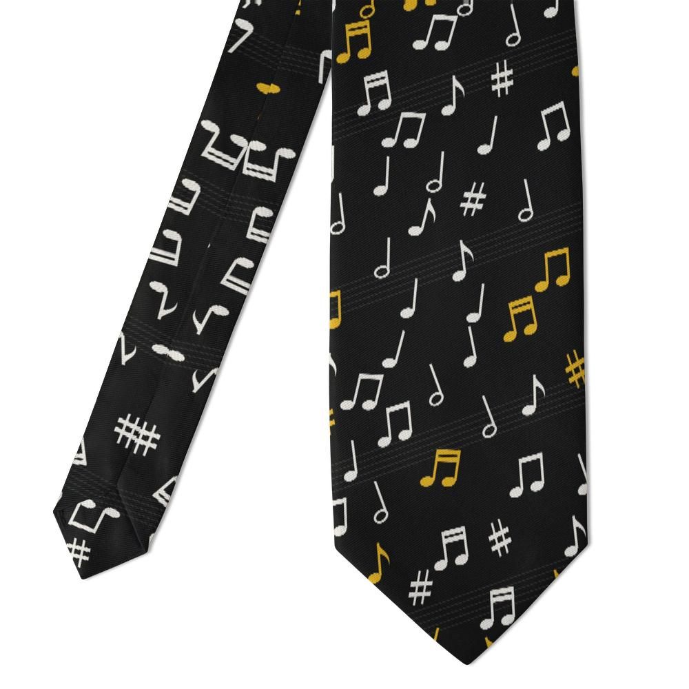 Bjelke - Black & Gold Music Note Tie – Jazz Club