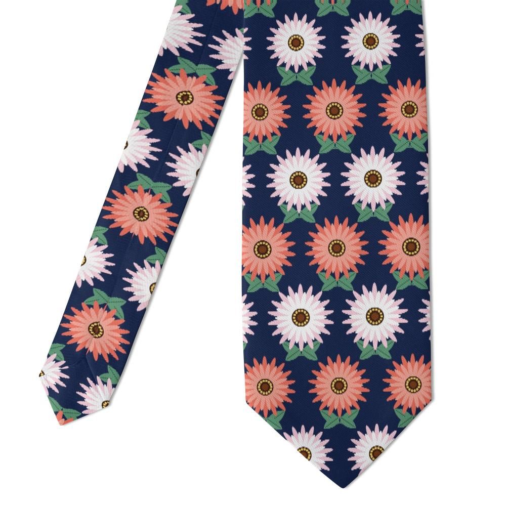 Stolberg - Navy & Coral Gerbera Tie – Flower Stall