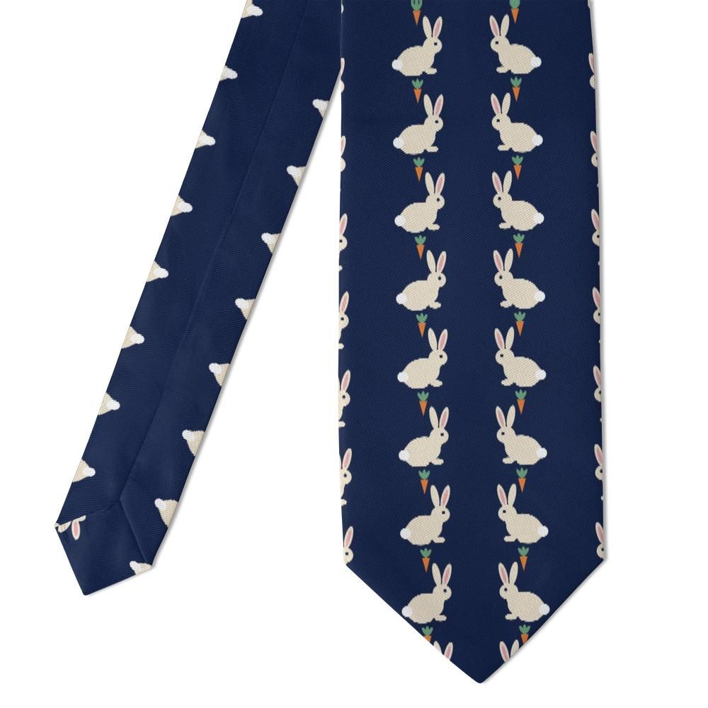 Lippe - Navy & Cream Rabbit Tie – Moonlit Warren