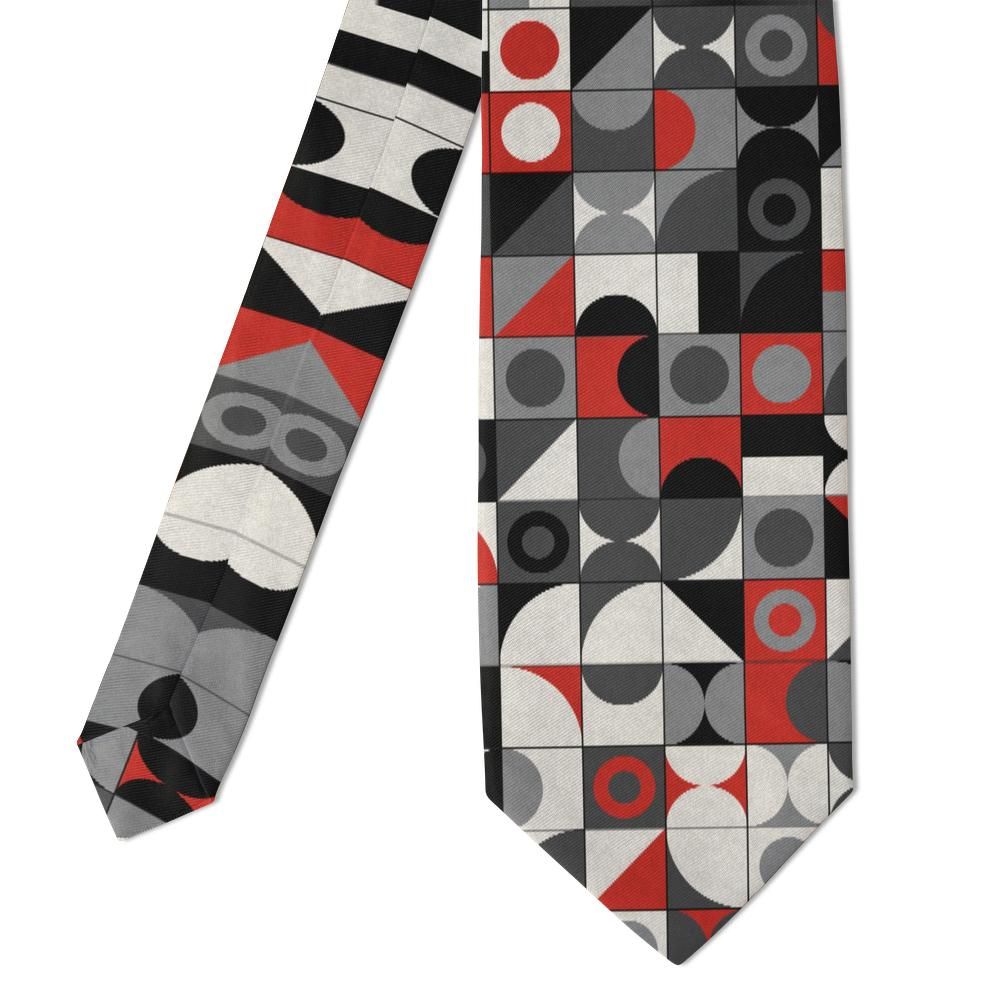 Dyre - Black & Red Bauhaus Tie – Graphic Gallery Night