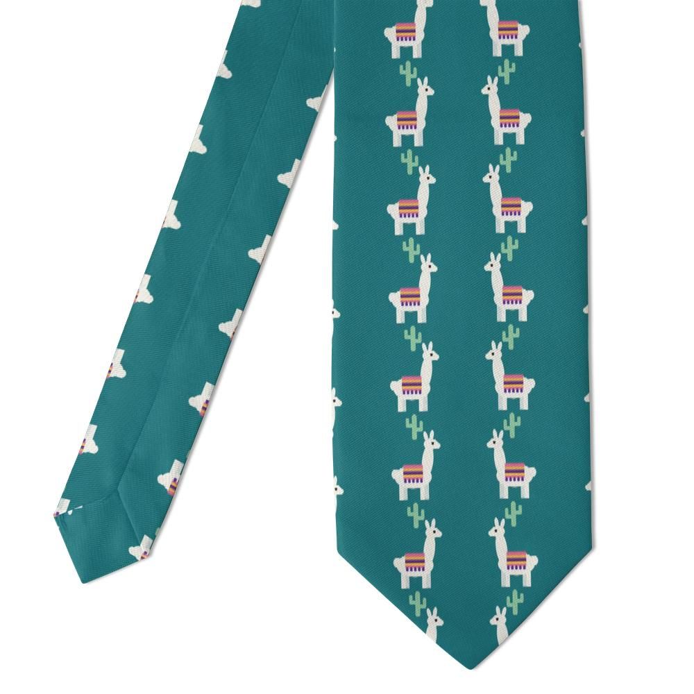 Erbach - Teal & White Llama Tie – Mountain Market