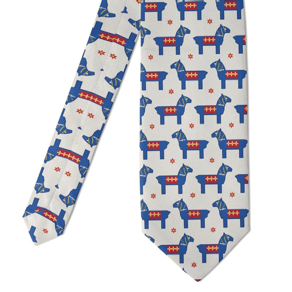 Bryske - Blue & Ivory Dala Horse Tie – Nordic Meadow