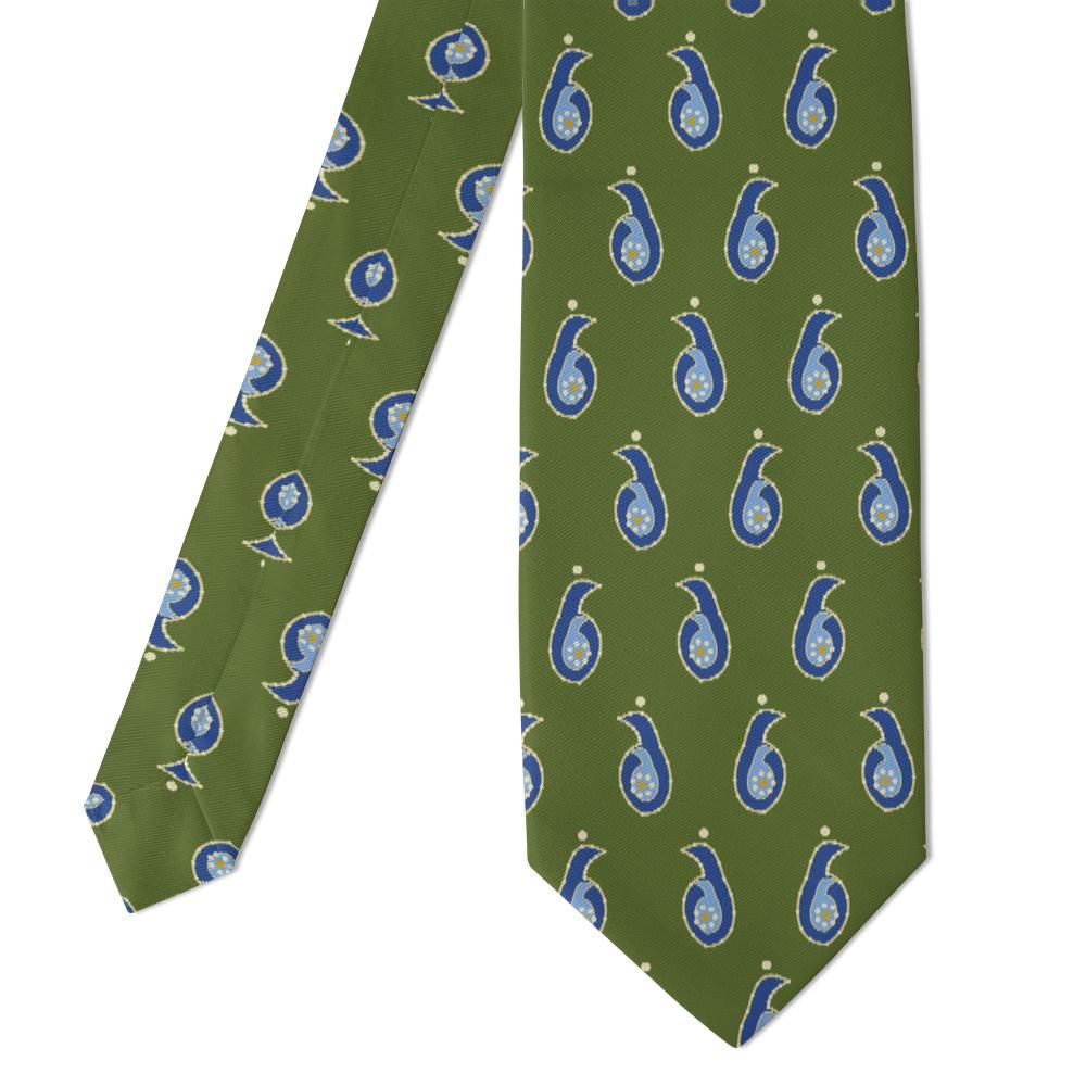 Morosini - Olive & Blue Classic Boteh Tie – Lagoon Heritage