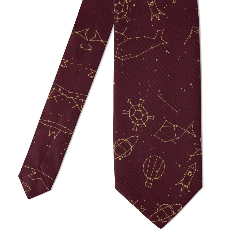 Bille - Burgundy & Gold Constellation Creatures Tie – Celestial Tale