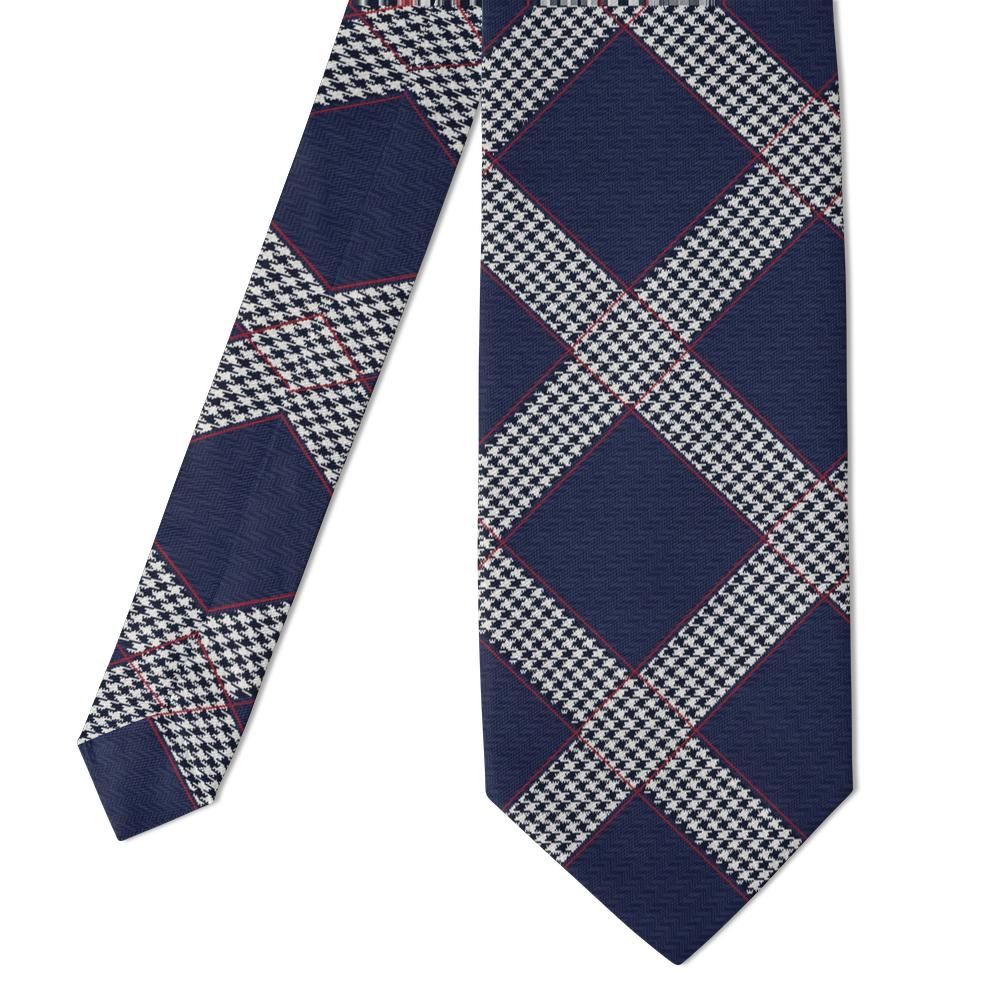 Ubaldini - Navy & Red Herringbone Plaid Tie – Tuscan Tweed
