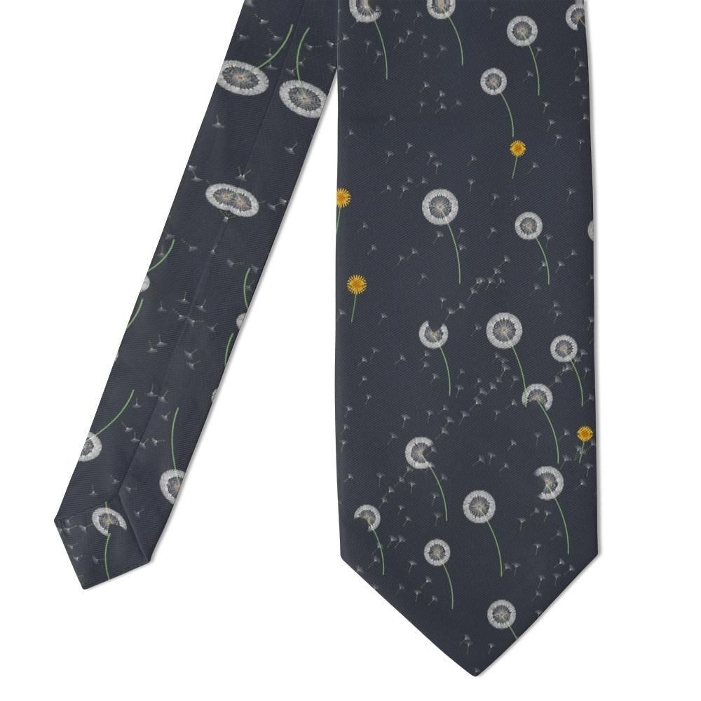 Lichnowsky - Slate Grey Dandelion Clock Tie – Soft Seed Heads for Understated Days