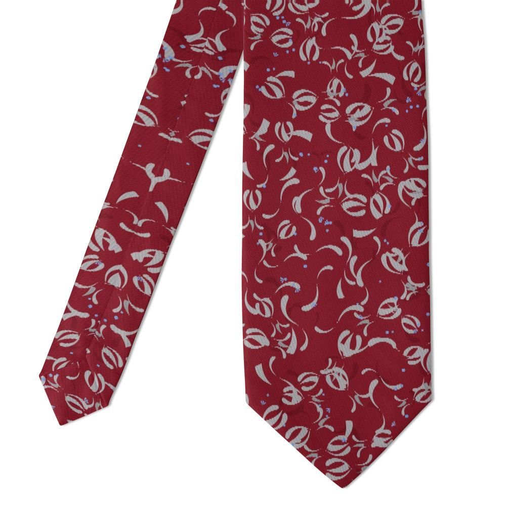 Tarnowski - Burgundy & Silver Filigree Scroll Tie – Wawel Court