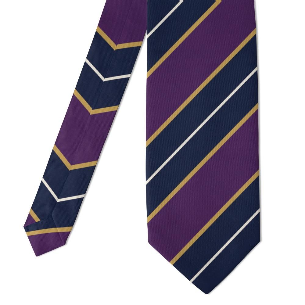 Villeroy - Plum & Navy Regimental Stripe Tie – Heritage Stripes with Regal Depth