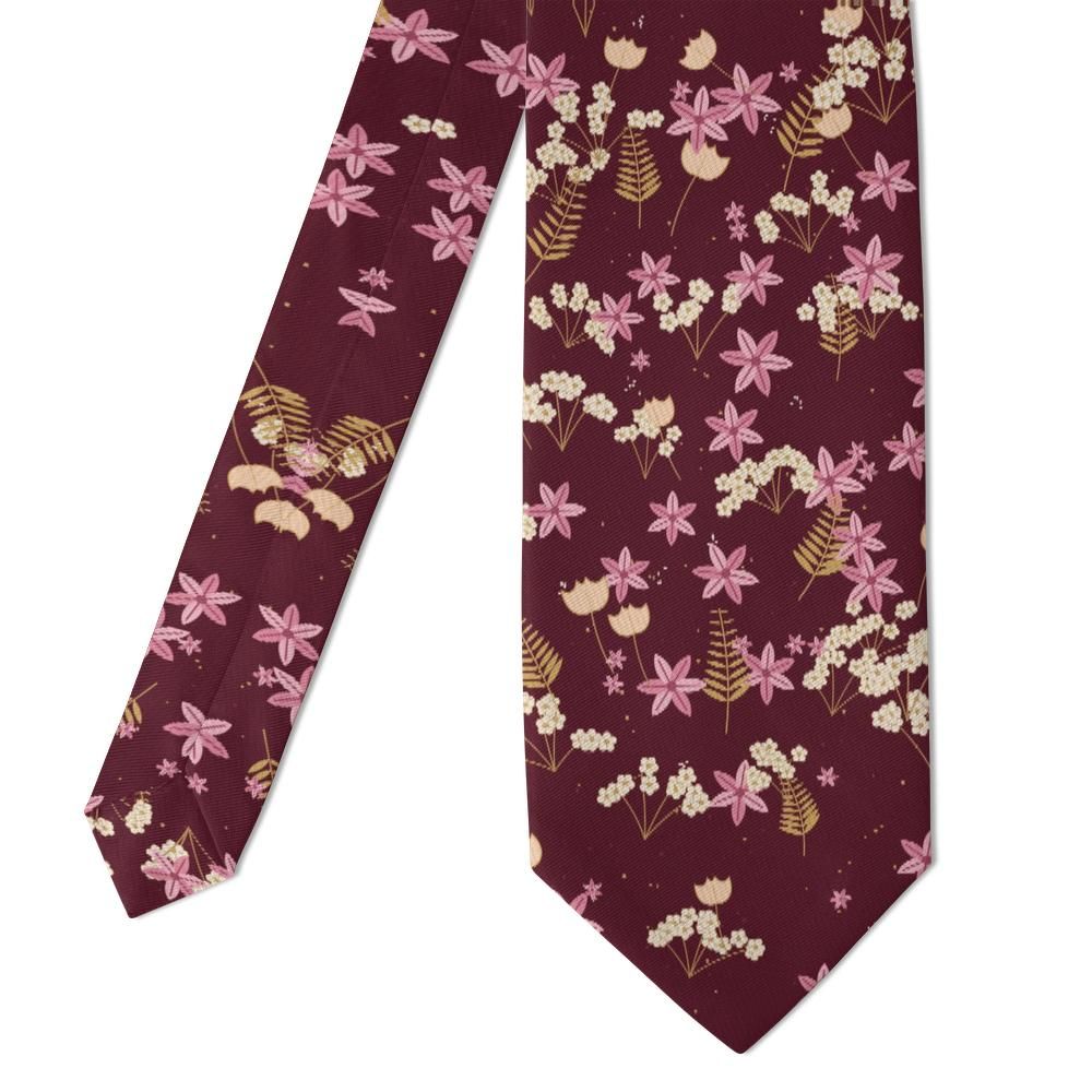 Reventlow - Burgundy & Blush Wildflower Botanical Tie – Rosenborg Evening