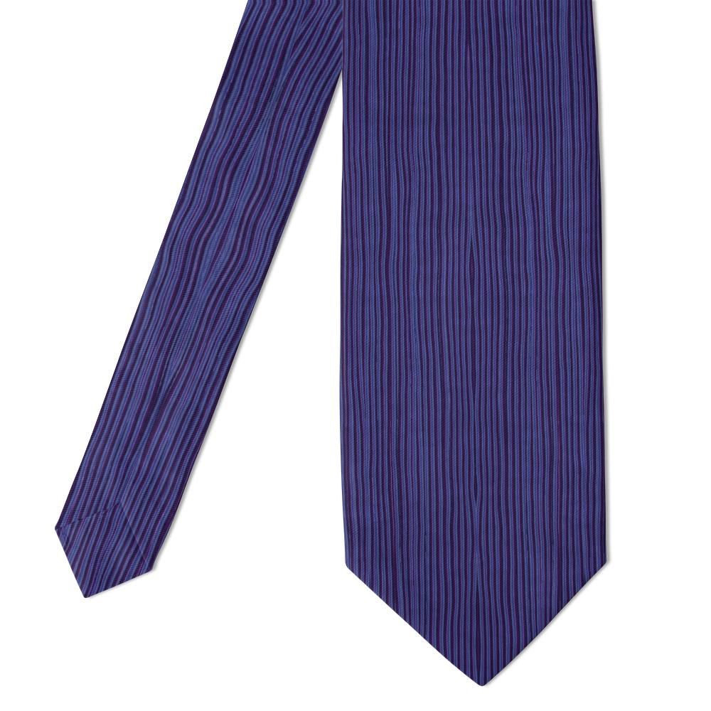 Zrinyi - Indigo & Violet Plissé Tie – Evening Pleat
