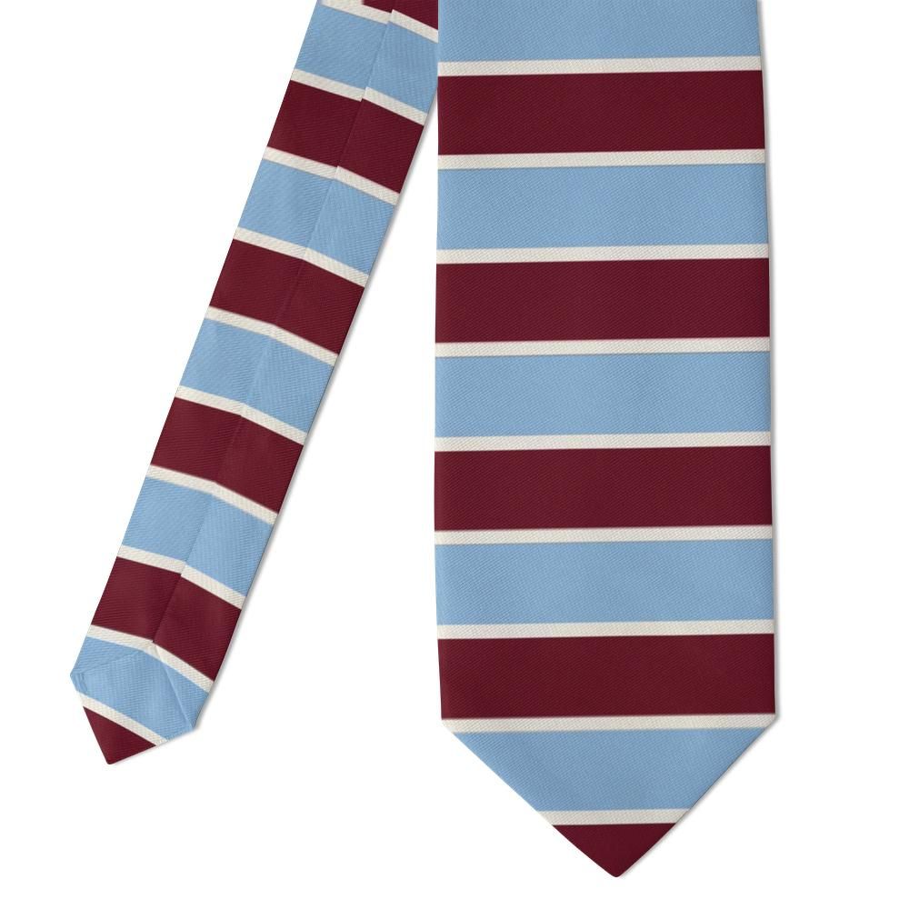 Leiningen - Burgundy & Sky Rugby Stripe Tie – Clubhouse
