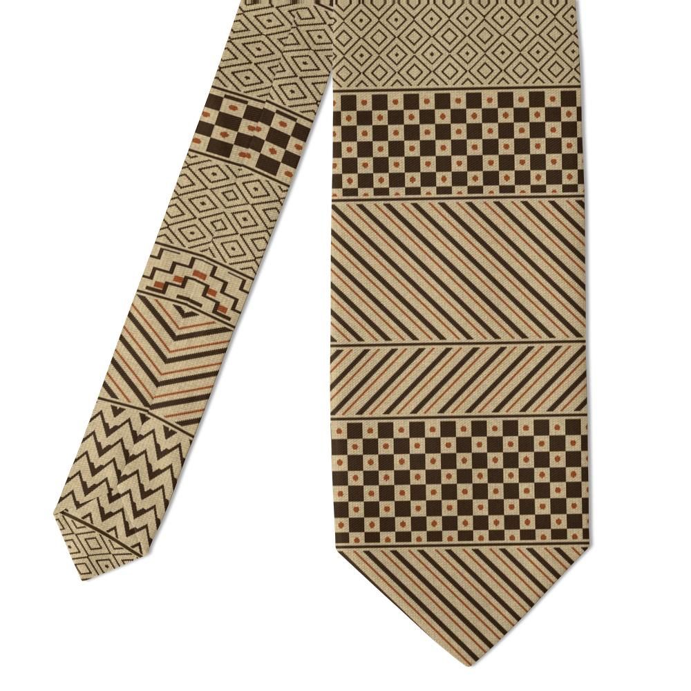 Seefeld - Natural & Brown Kuba Cloth Tie – Congo Raffia