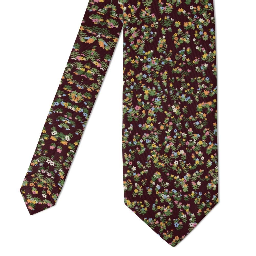 Rud - Burgundy Millefleur Tapestry Tie – Royal Chamber