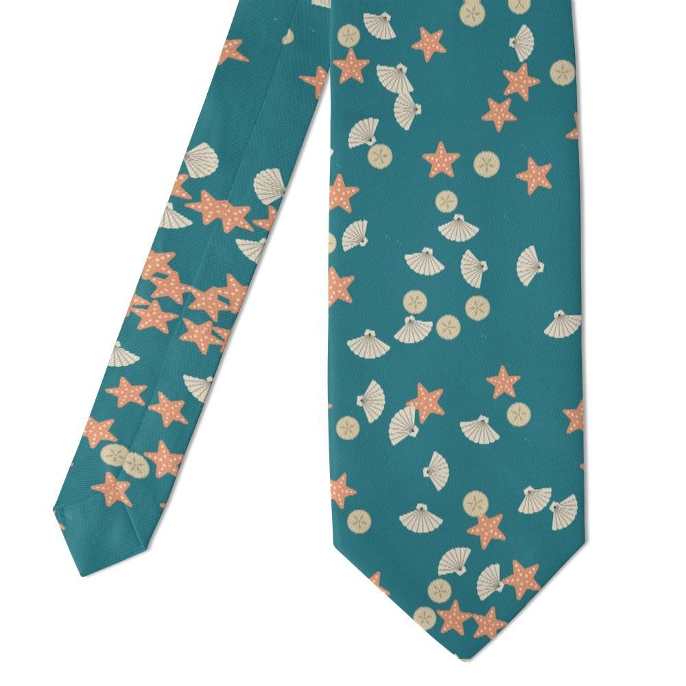 Heemskerck - Aqua & Cream Seashell Tie – Beachcomber’s Treasure