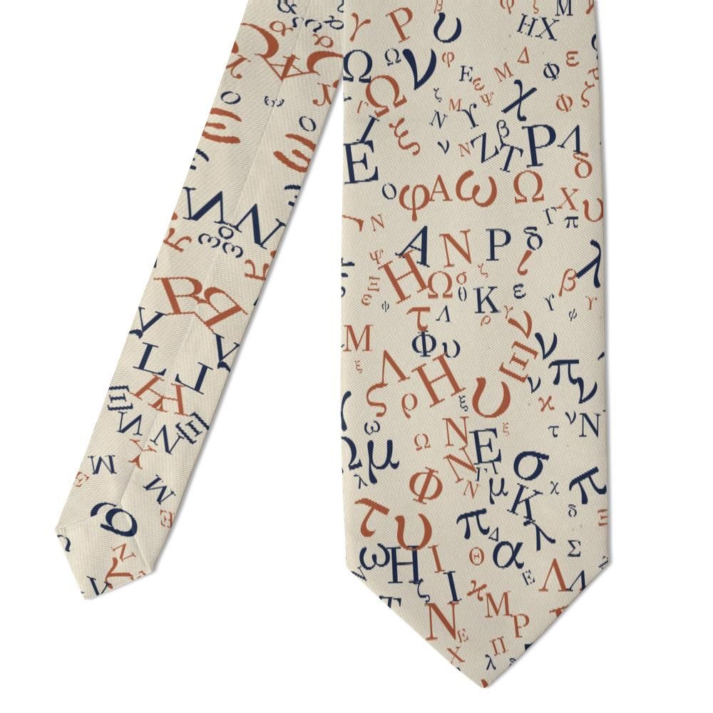Raczynski - Cream Greek Letters Tie – Agora Morning