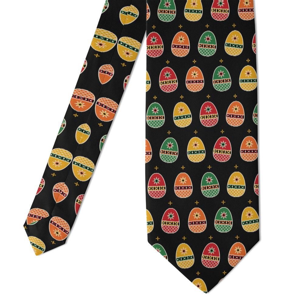 Rosenstand - Black Multicolor Pysanka Egg Tie – Spring Folk