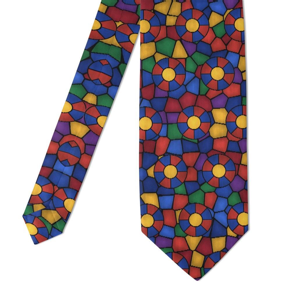 Krabbe - Sapphire & Ruby Stained Glass Tie – Cathedral Light