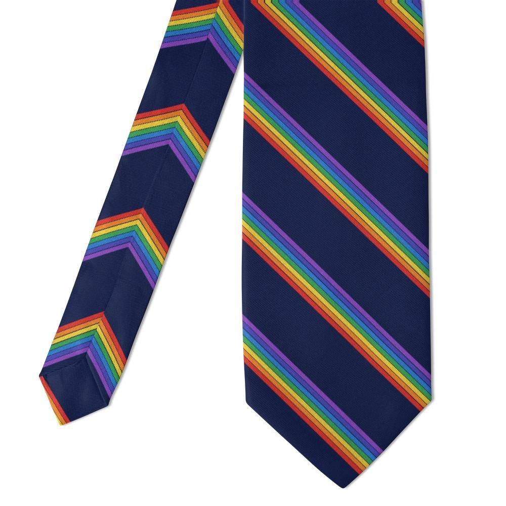 Stiernstedt - Navy Rainbow Stripe Tie – Carnival Night