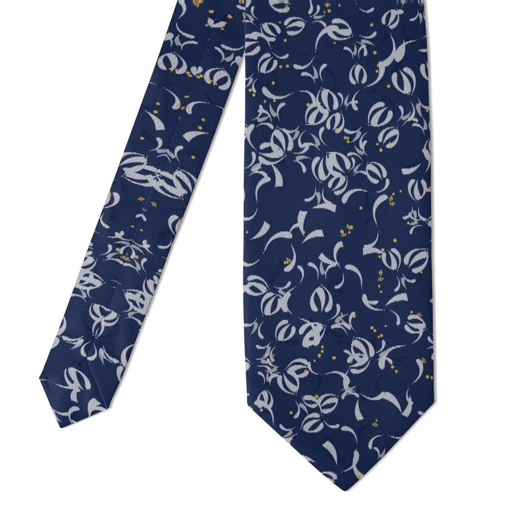 Tarnowski - Navy & Silver Filigree Scroll Tie – Vistula Night