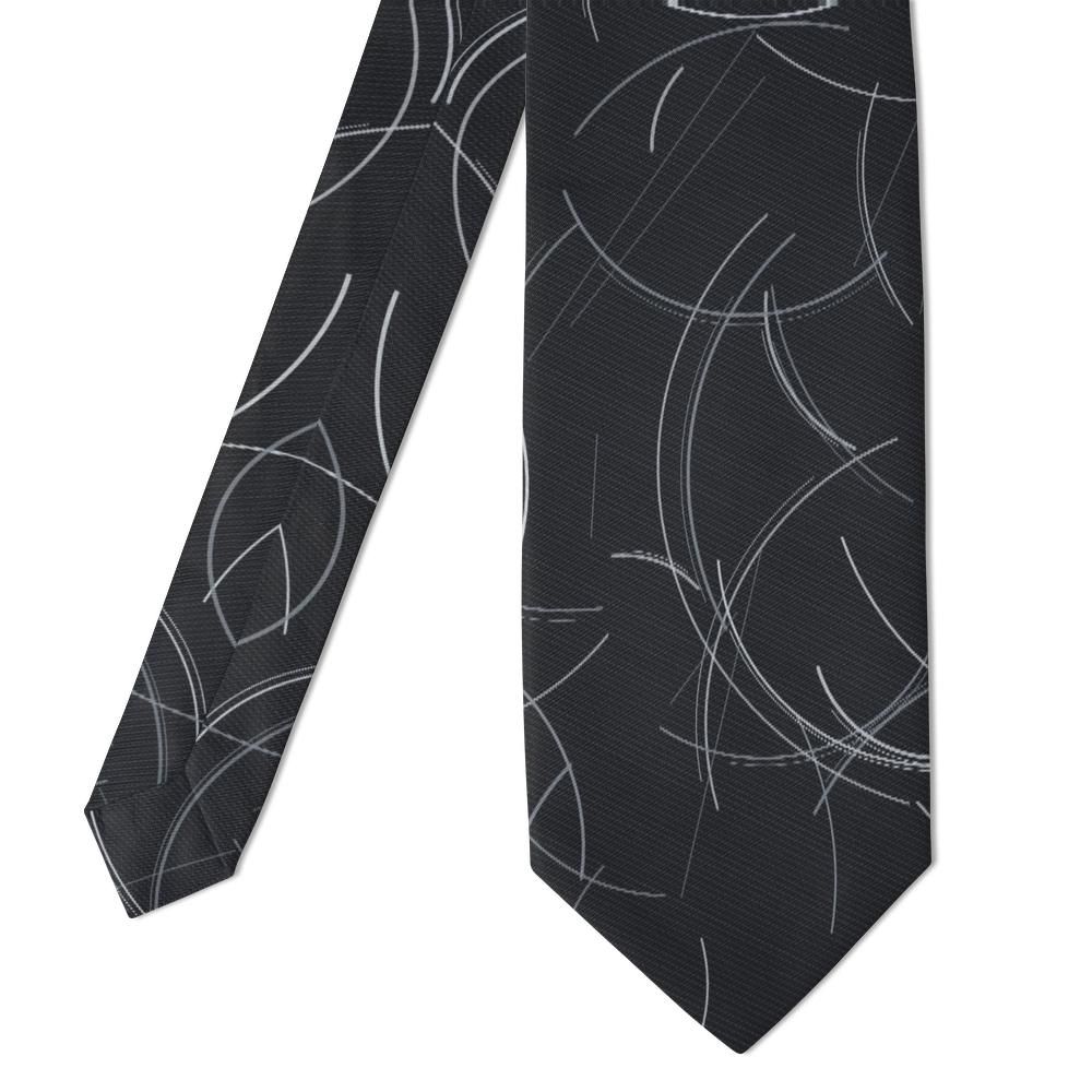 Plessen - Charcoal & Silver Arc Line Tie – Steel Motion