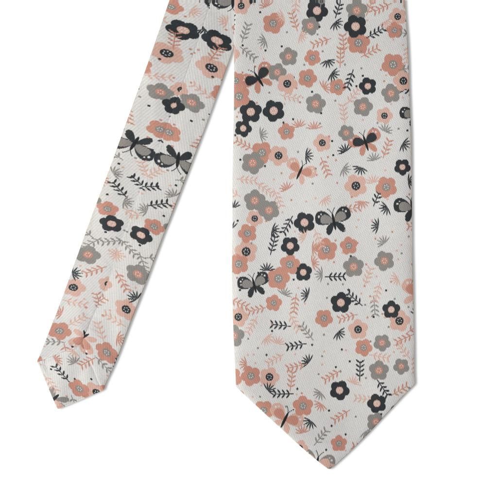 Friis - Ivory & Blush Butterfly Meadow Tie – Spring Flutter