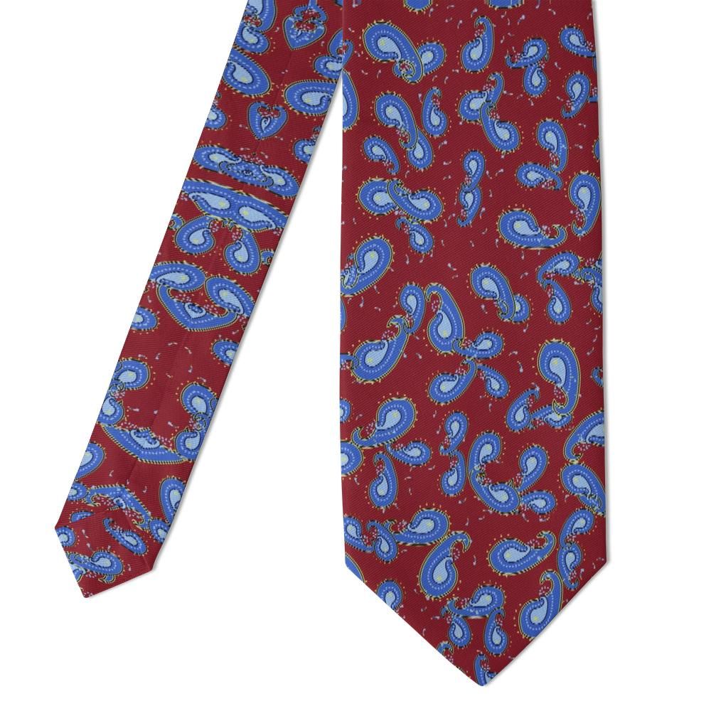 Bonzi - Burgundy & Blue Scattered Paisley Tie – Bologna Classic