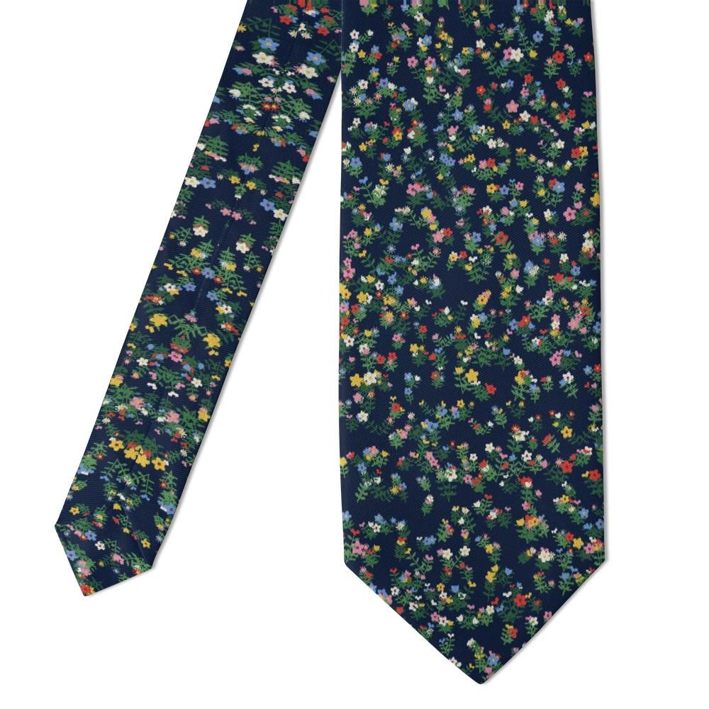 Rud - Navy Millefleur Tapestry Tie – Unicorn Garden