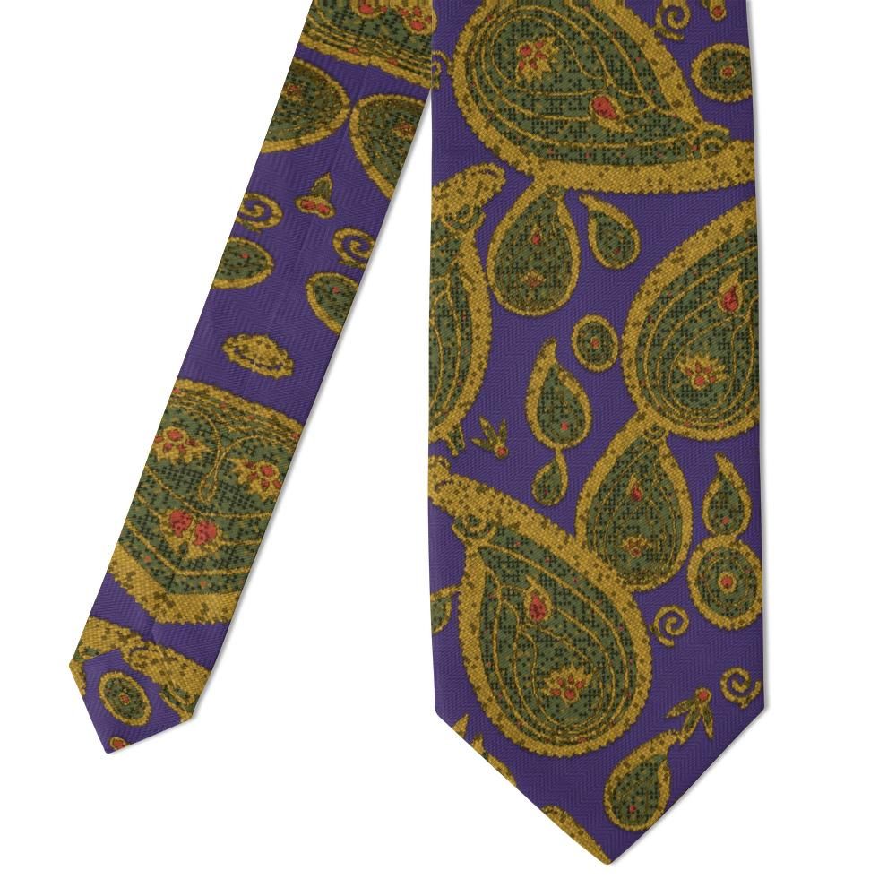 Carafa - Purple & Gold Jacquard Paisley Tie – Byzantine Court