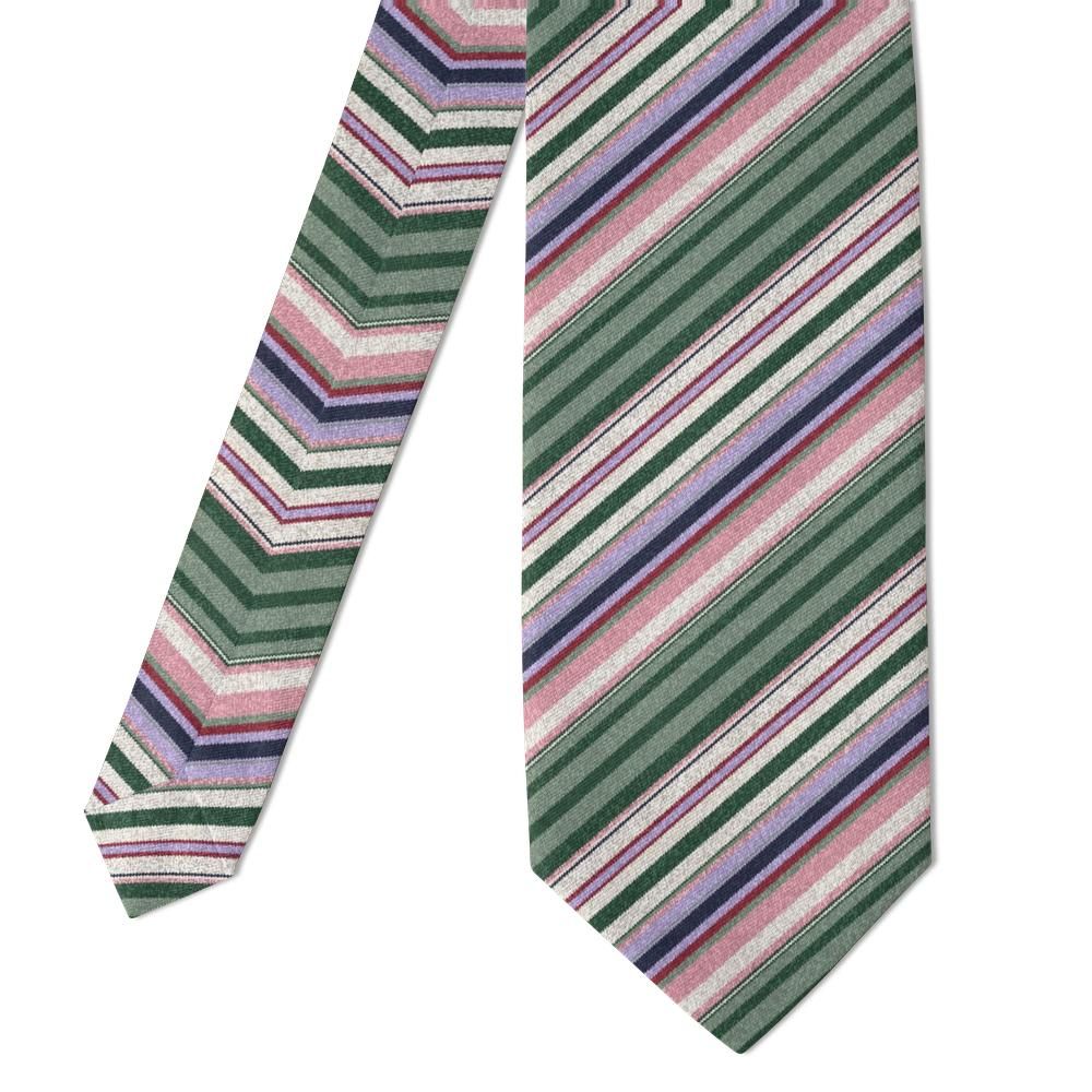 Haxthausen - Navy & Rose Heather Stripe Tie – Linen Summer