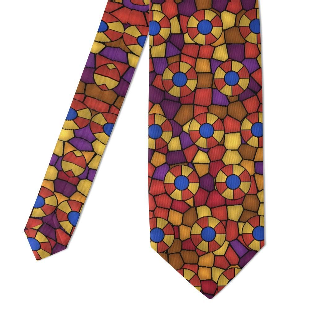 Krabbe - Ruby & Amber Stained Glass Tie – Chapel Sunset