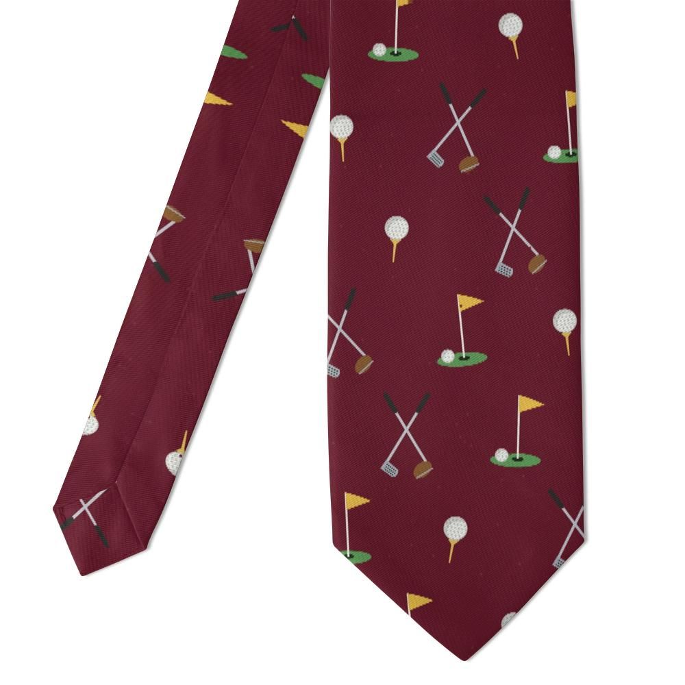 Nostitz - Burgundy Golf Motif Tie – Nineteenth Hole