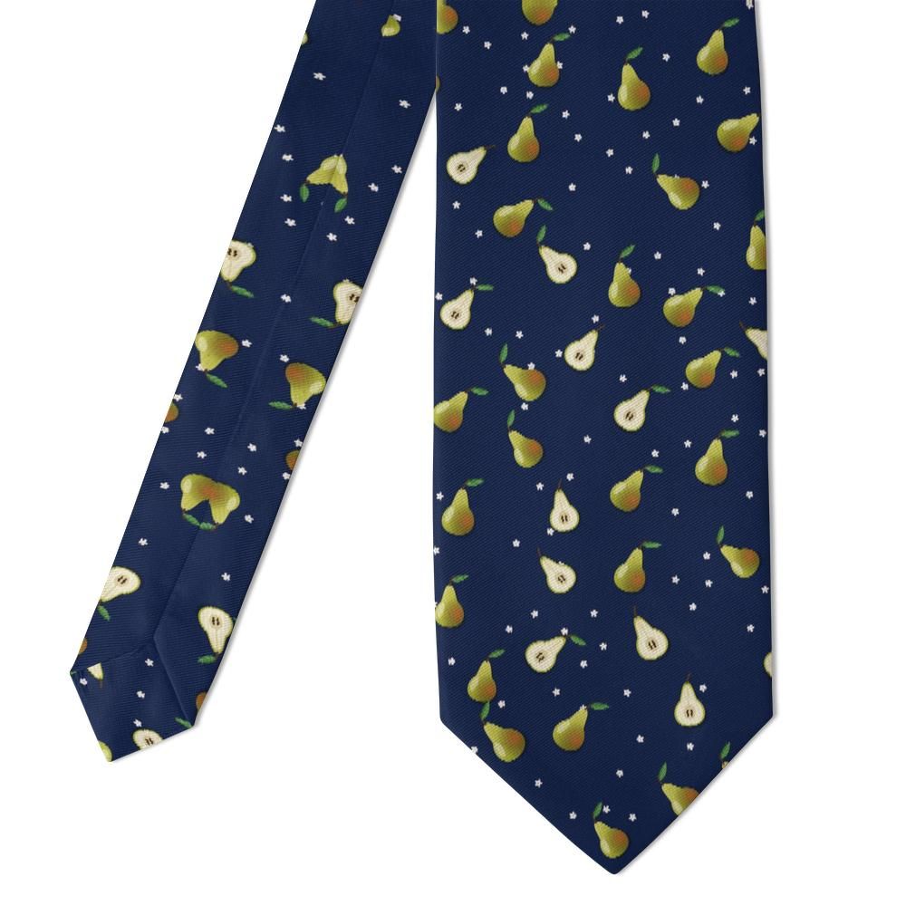 Leszczynski - Navy Pear Tie – Ripe Orchard Pears and Blossom