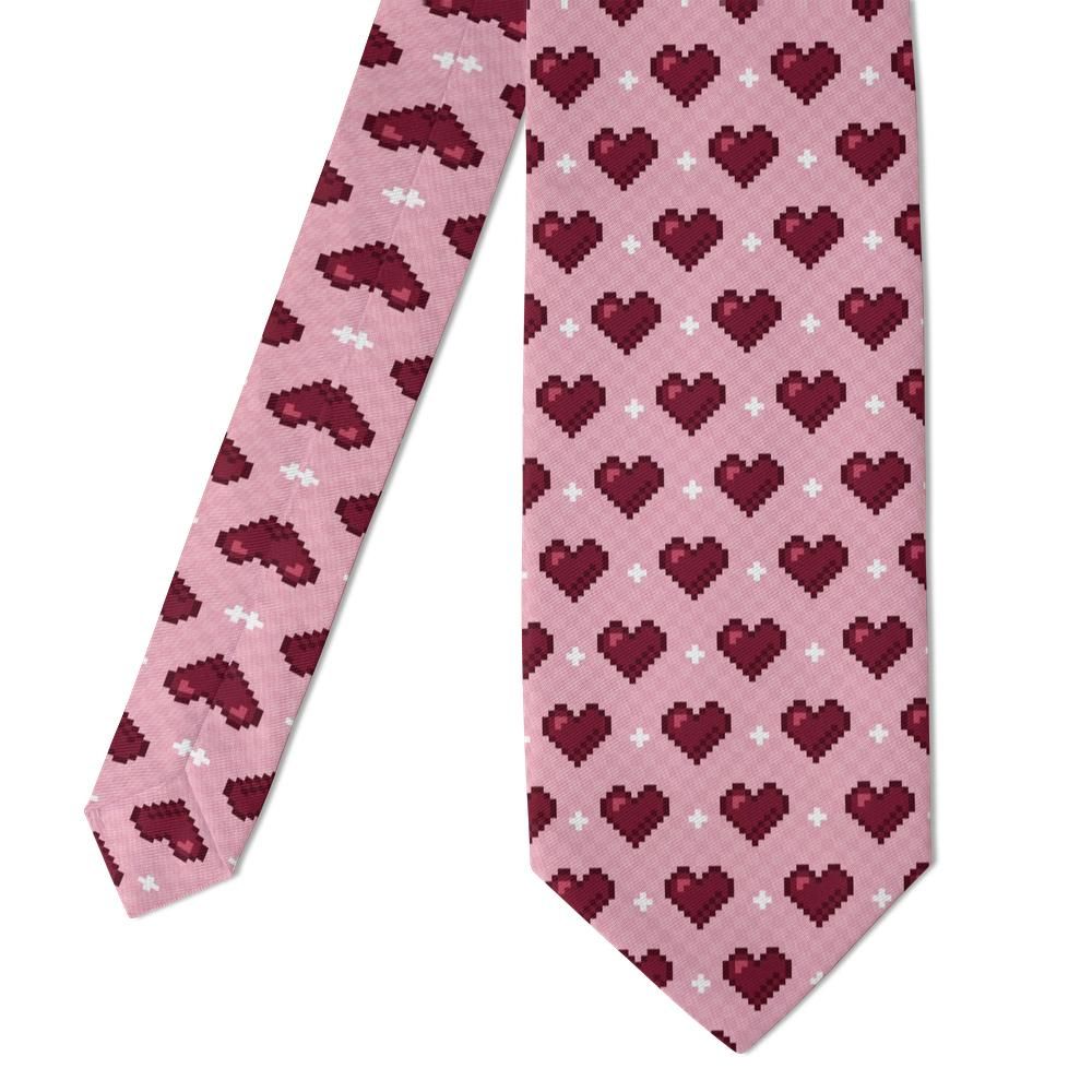 Trinci - Pink & Burgundy Pixel Heart Tie – Love Level