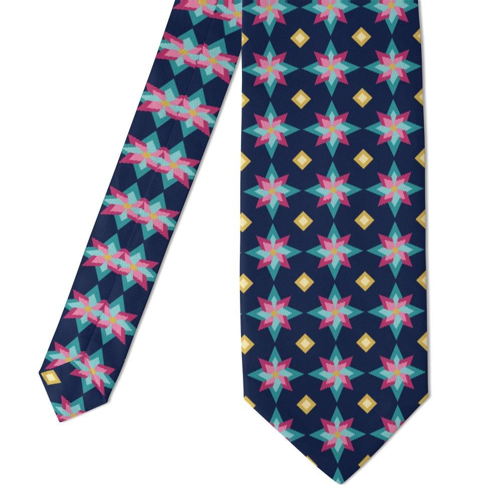 Wittgenstein - Navy & Teal Kaleidoscope Tie – Stained Glass