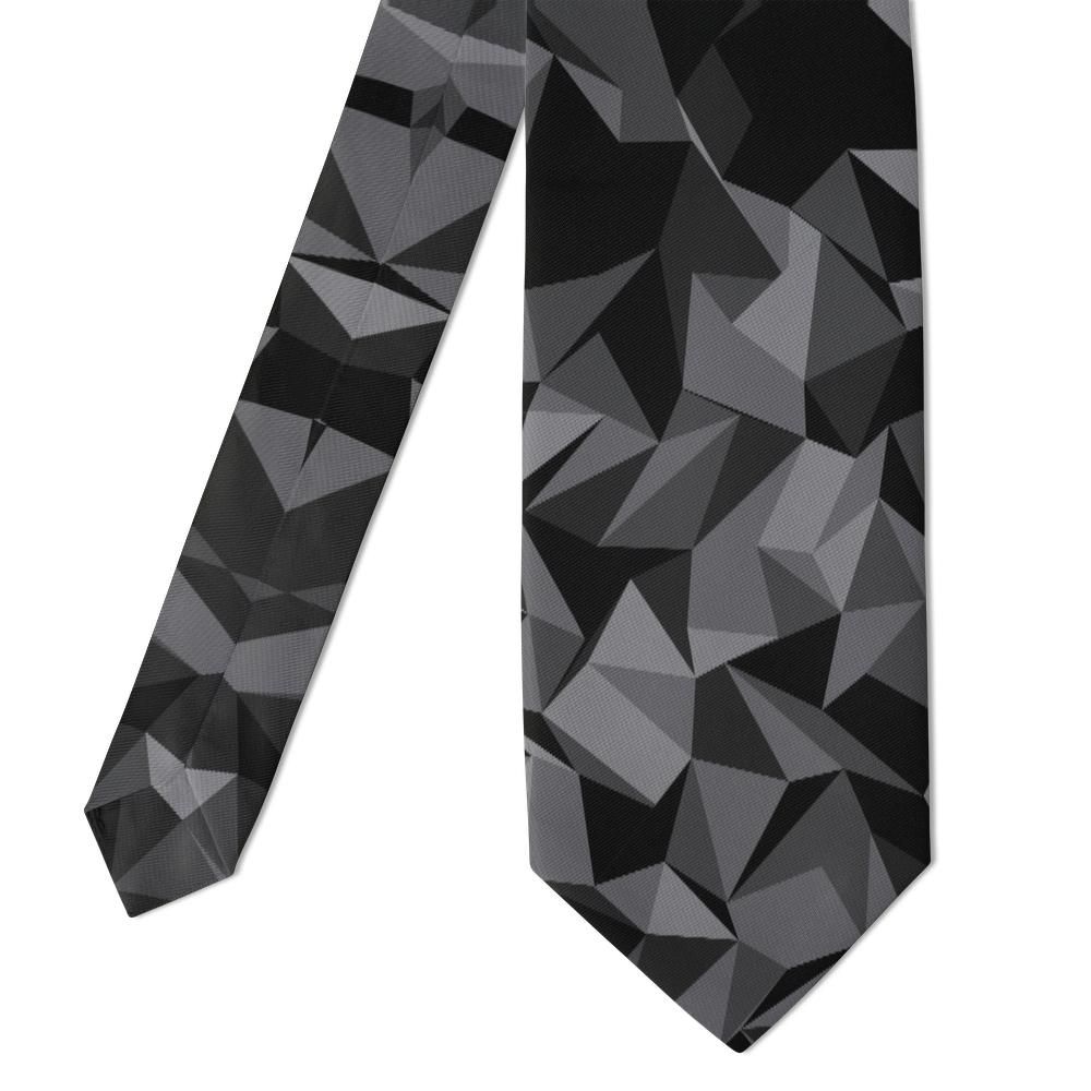 Galt - Black & Grey Faceted Prism Tie – Obsidian Edge