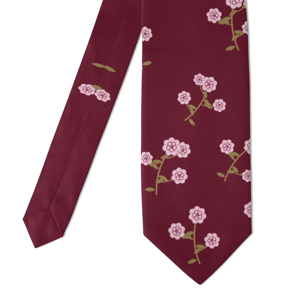 d'Aligre - Burgundy & Blush Rose Floral Tie – Chancellor's Garden