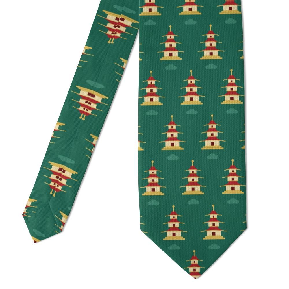 Rožmberk - Jade & Red Pagoda Tie – Temple Garden