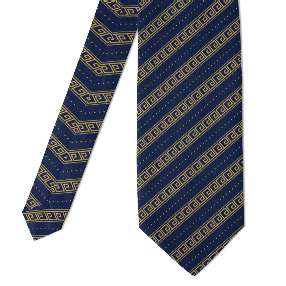 Brockdorff - Navy & Gold Greek Key Tie – Timeless Meander Elegance