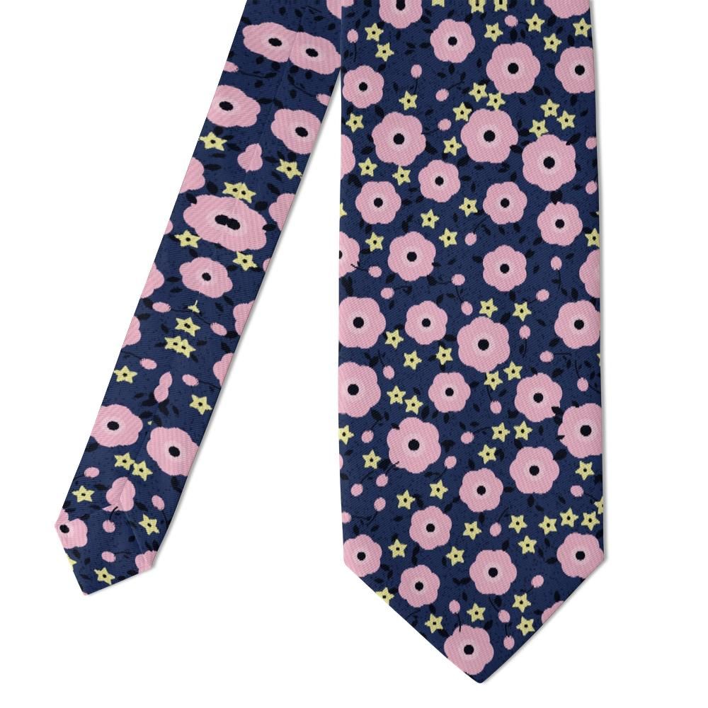 Karolyi - Navy & Pink Meadow Blossom Tie – Starlit Meadow