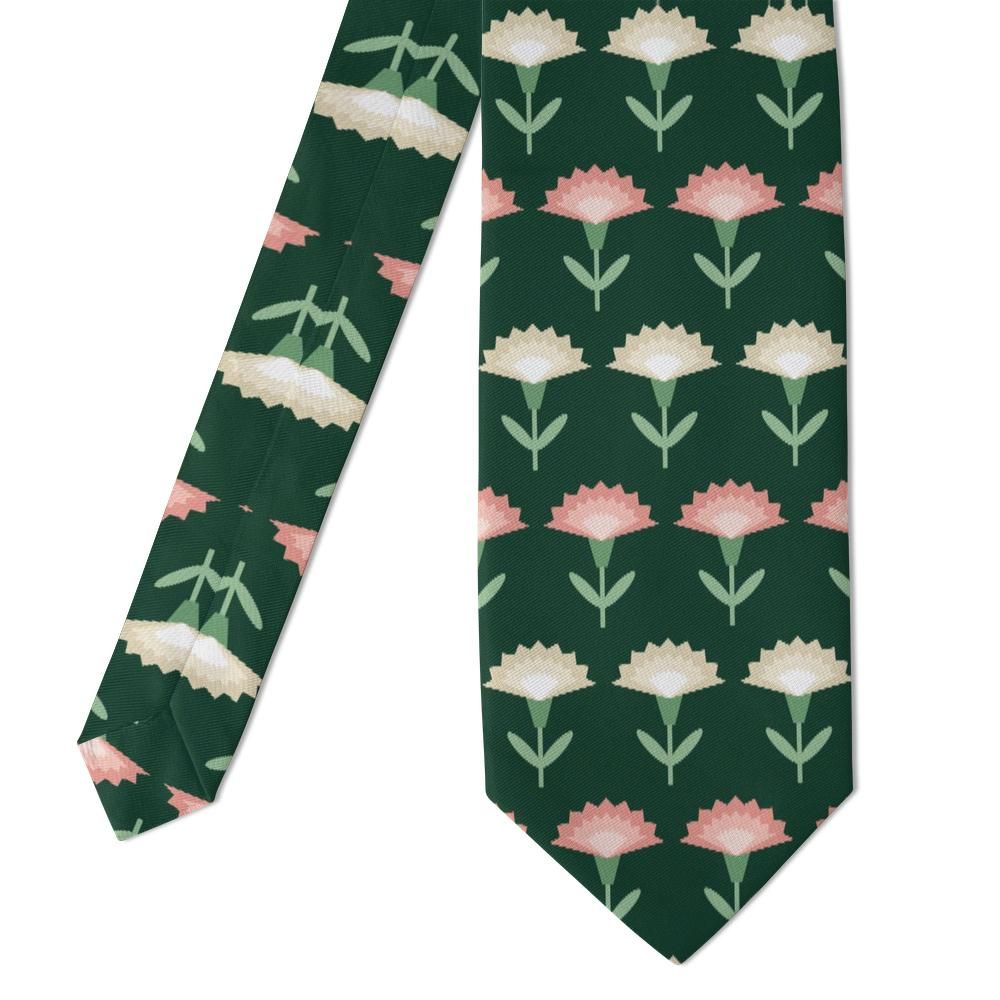 Reuss - Forest & Cream Carnation Tie – Wedding Morning