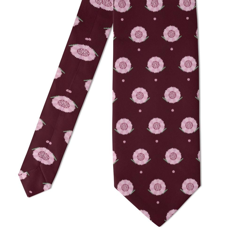 Ledebur - Burgundy & Pink Scabious Tie – Rose Meadow
