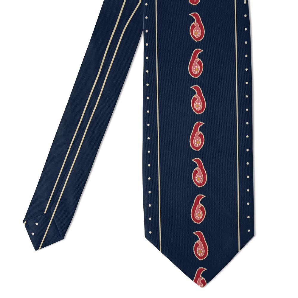 Gritti - Navy & Red Boteh Stripe Tie – Regatta Banner