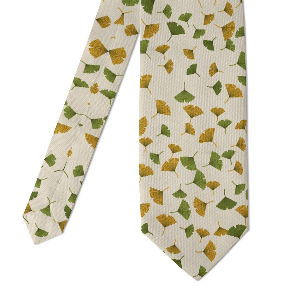 Buchwald - Cream & Olive Ginkgo Leaf Tie – Golden Season