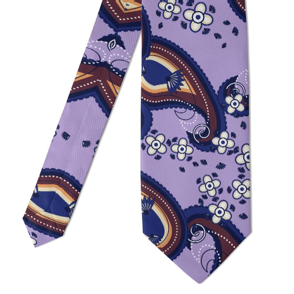 Brivio - Lavender & Navy Paisley Tie – Lake Como Dusk